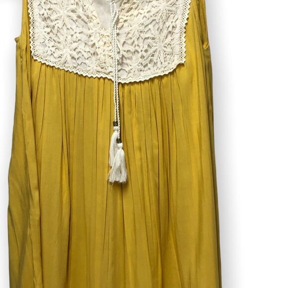 Jodifl Yellow Embellished Boho Tunic Dress - Sz Small - Creamgold - Picture 5 of 12
